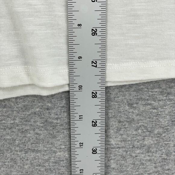 Poof Tank Top Shirt Womens Medium White Lace Up V Neck Sleeveless Lightweight - Picture 8 of 12